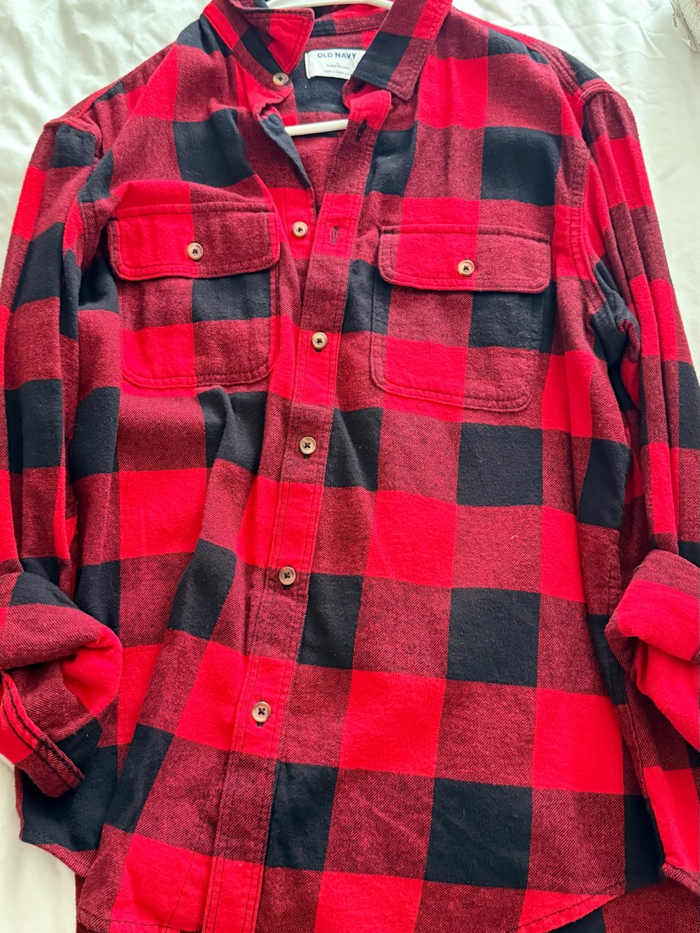 Old Navy Red & Black Buffalo Plaid Flannel Shirt